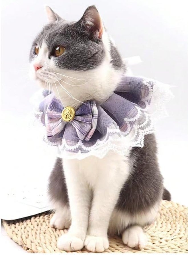 KittuPet قلادة باندانا للحيوانات الأليفة من KittuPet، طوق متعدد الطبقات، وشاح دانتيل مزين بفيونكة، غطاء رأس قابل للغسل من الدانتيل الزهري للقطط والكلاب (المقاس: متوسط، رقبة قابلة للتعديل: 35 سم - 45 سم) - Image 2